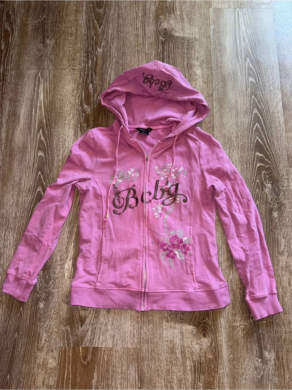 Vintage Y2K BCBG Pink Zip-Up Hoodie Jacket